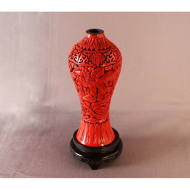 扬州漆器厂手工雕漆美人瓶 匠心独运的家居与商务礼品